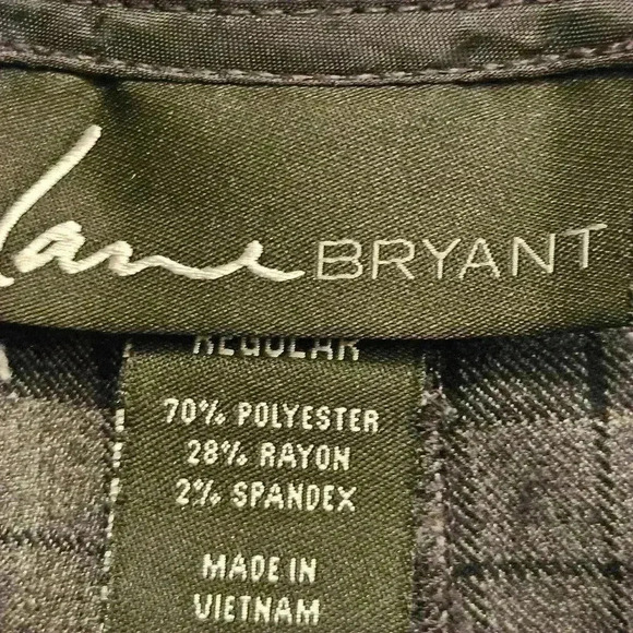 Lane Bryant Gray Plaid Flat Front High Rise Wide Leg Trouser Pants Size 22R EUC - Picture 7 of 9